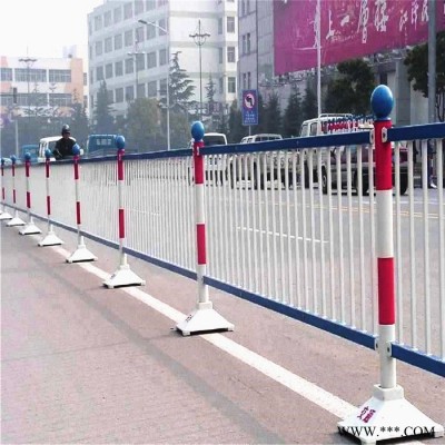 振鼎 铁艺隔离栏杆 防跨广告牌栏杆 蓝白喷塑市政栏杆 ** 宁夏