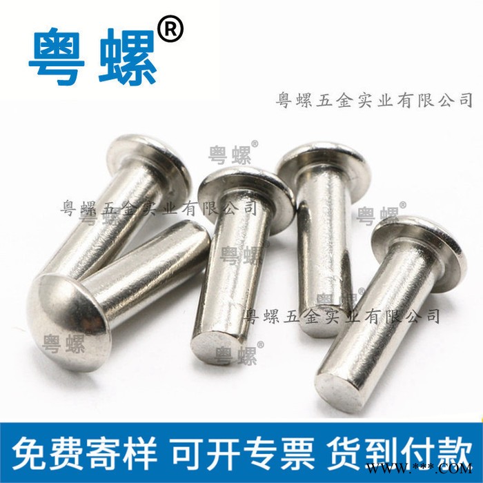 半圆头铆钉中山实心敲击式蘑菇头标牌铆固钉M2M2.5 粤螺薄头螺丝图4