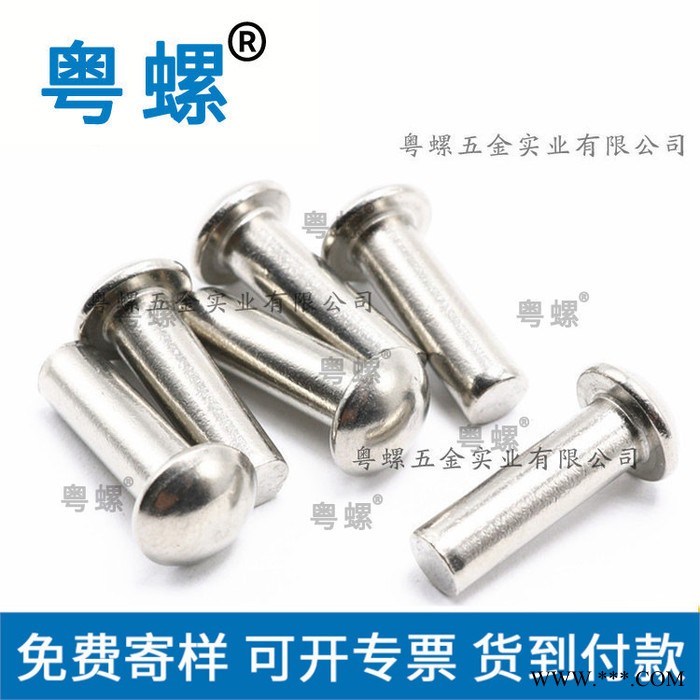 半圆头铆钉中山实心敲击式蘑菇头标牌铆固钉M2M2.5 粤螺薄头螺丝图3