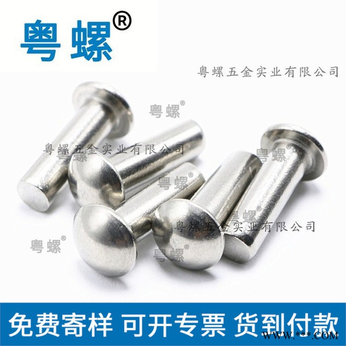 半圆头铆钉中山实心敲击式蘑菇头标牌铆固钉M2M2.5 粤螺薄头螺丝图5