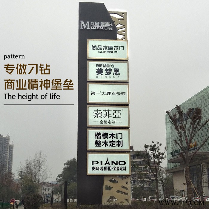 时代经典精神堡垒景区楼盘房地产户外大型落地导视牌定制立式导向牌指示牌标牌图3