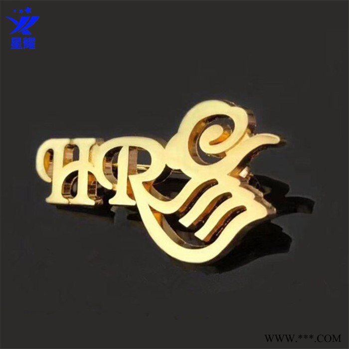 星耀徽章定制 金属字母logo标牌徽标 合金电镀徽章图2