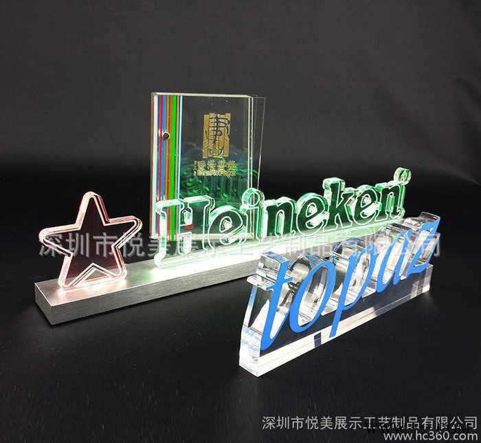 定制TOP ONE 亚克力发光水晶字广告座 个性亚克力发光字体广告牌图1