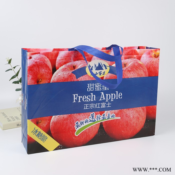 供应覆膜无纺布袋定做logo 环保无纺布手提袋 红富士苹果购物袋批发图3