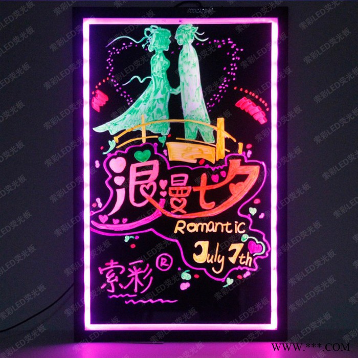 索彩80 60展示牌店铺荧光板手写发光字招牌广告牌立式LED闪光黑板图4
