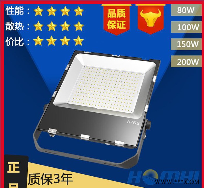 超薄led投光灯80w/100w/150w户外公园广告牌照明防水灯直销图2