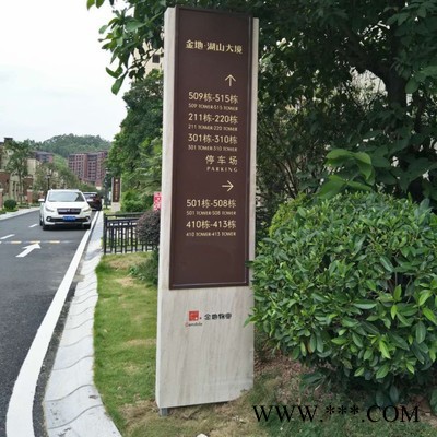 孔雀标识齐全 标识标牌 不锈钢烤漆标牌 小区户外指示牌图3