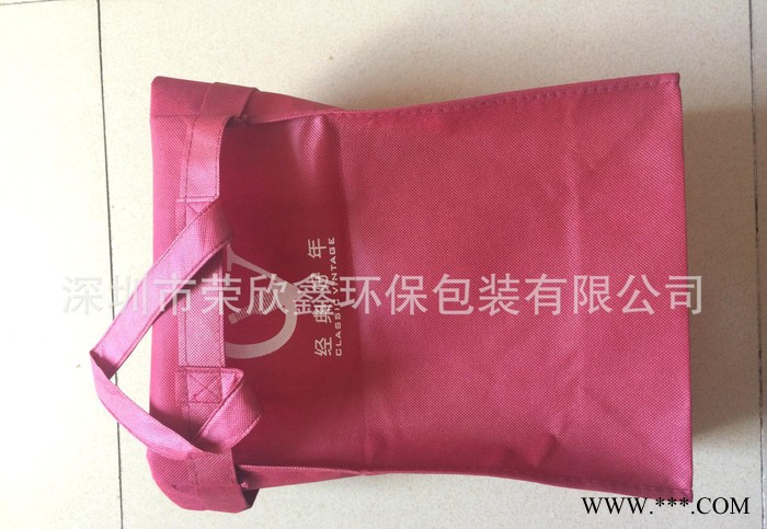 红色无纺布袋 无纺布装红酒袋子  无纺布材质红酒手提袋图2