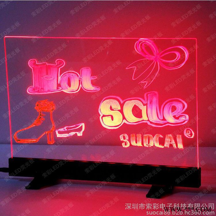 透明台式LED手写荧光板可发光黑板LED广告牌图3