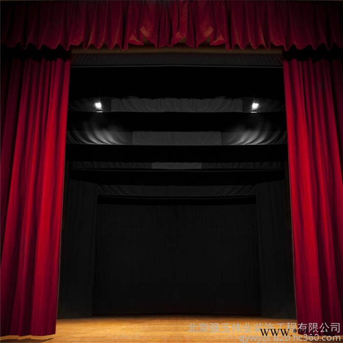 北京强玉伟业礼堂幕布 电动幕布 阻燃幕布 电动会标 旗帜图2