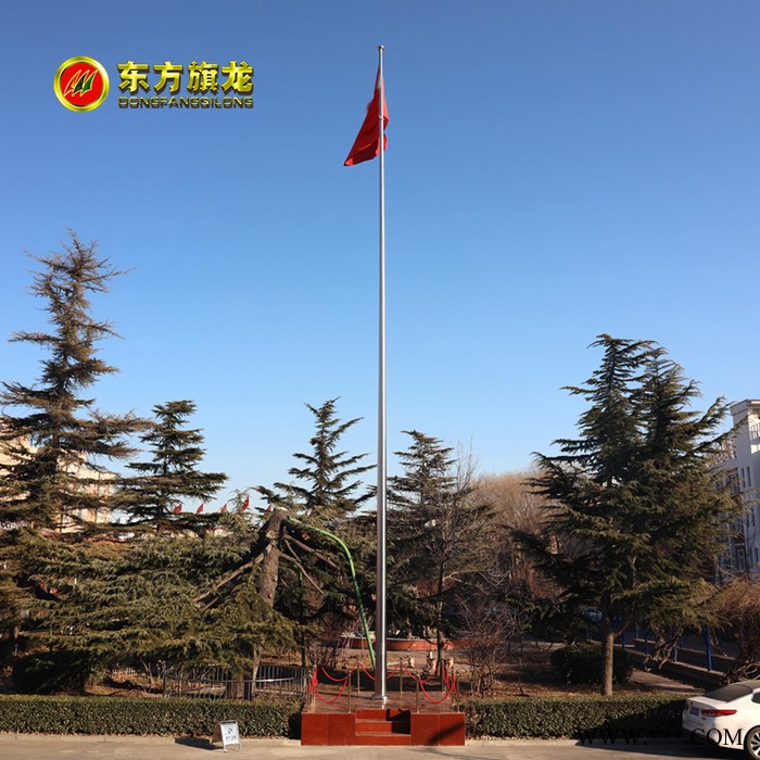 旗杆户外不锈钢公司企业定制学校锥形8米9米12米升降旗帜图3