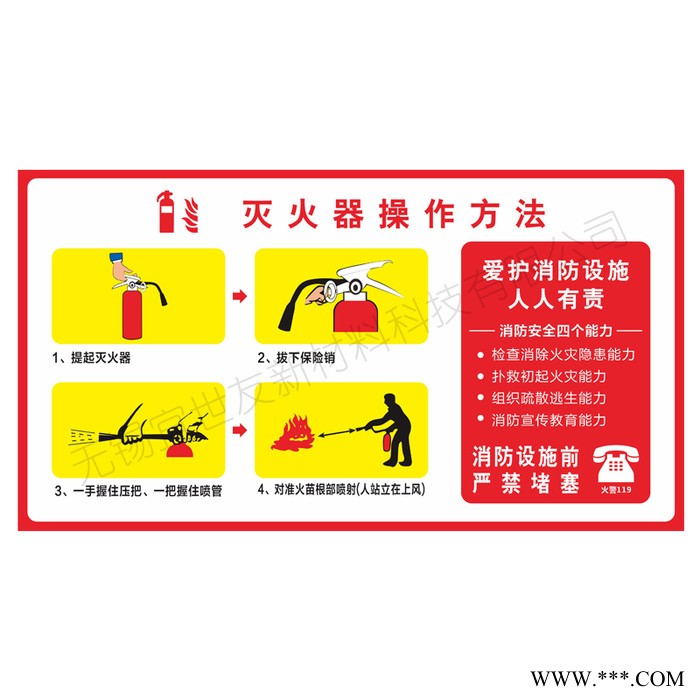 无锡宜世友 自发光消防器材使用方法夜光标识牌 蓄发光非荧光灭火器消火栓指示标志图5