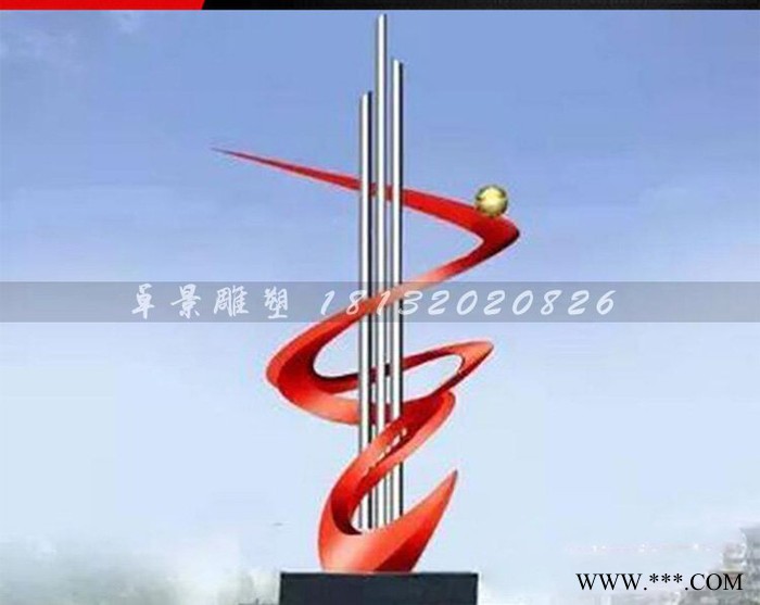 不锈钢螺旋旗帜   科技景观雕塑图2
