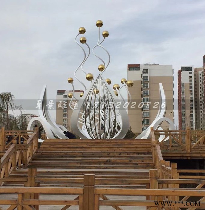 不锈钢螺旋旗帜   科技景观雕塑图3