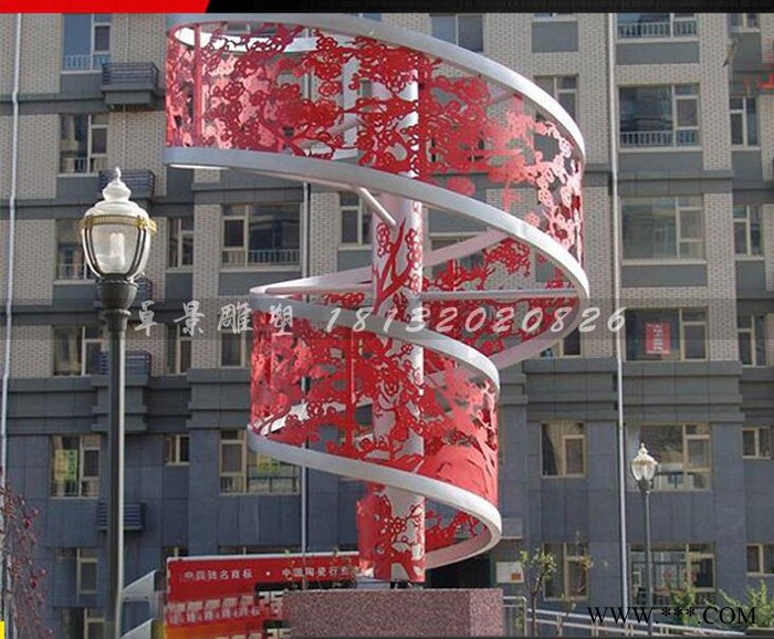 不锈钢螺旋旗帜   科技景观雕塑图5
