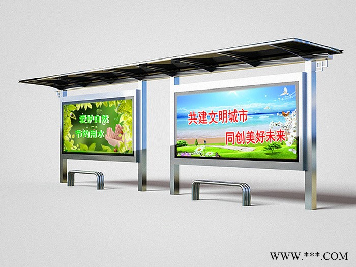 【飞通候车亭】定制营区立式广告旗帜滚动灯箱LED灯公交候车亭厂家灯箱造型灯箱图6