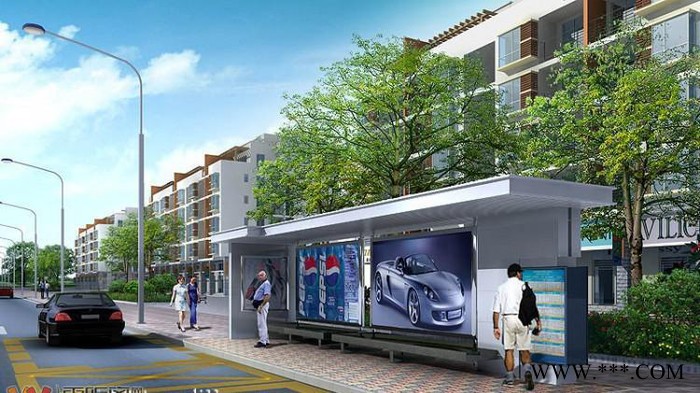 淄博站台公交车灯箱 路灯箱 绿化带广告灯箱