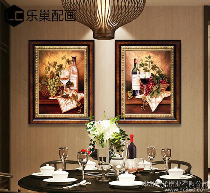 复古欧式美式客厅装饰画玄关挂画墙画有框画餐厅挂画油画工艺画图2