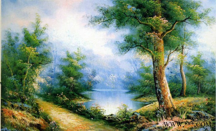 装饰画油画工艺画壁画手绘油画山水画风景油画挂画字画图3