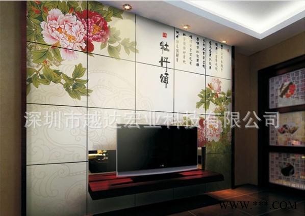 瓷砖背景墙UV喷绘机生产,玻璃隔断门打印3D图案,印花机器图2