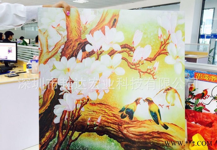 东莞家具板彩绘机，木板画平板喷图机，玻璃木板一体喷绘机器图1