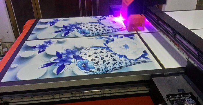 瓷砖UV打印机 瓷砖背景墙平板喷绘机 玻璃木板画数码印花设备图1