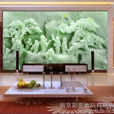 装潢装修瓷砖打印 彩艺高速型UV2018万能平板喷绘机 大幅面瓷砖背景墙喷绘机 5D背景墙打印机