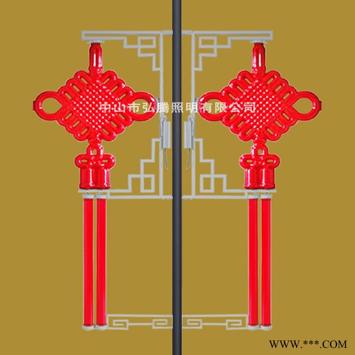 弘腾HT001户外中国结灯箱广告牌定制 亚克力中国结灯具  道路亮化led中国结厂家图2
