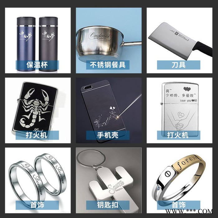 连涛柜式光纤打标机 金属刻字机 雕刻机  打码机 金属手机壳 钥匙扣  轴承 首饰 停车牌 狗牌 金属打火机 日期二维码图2