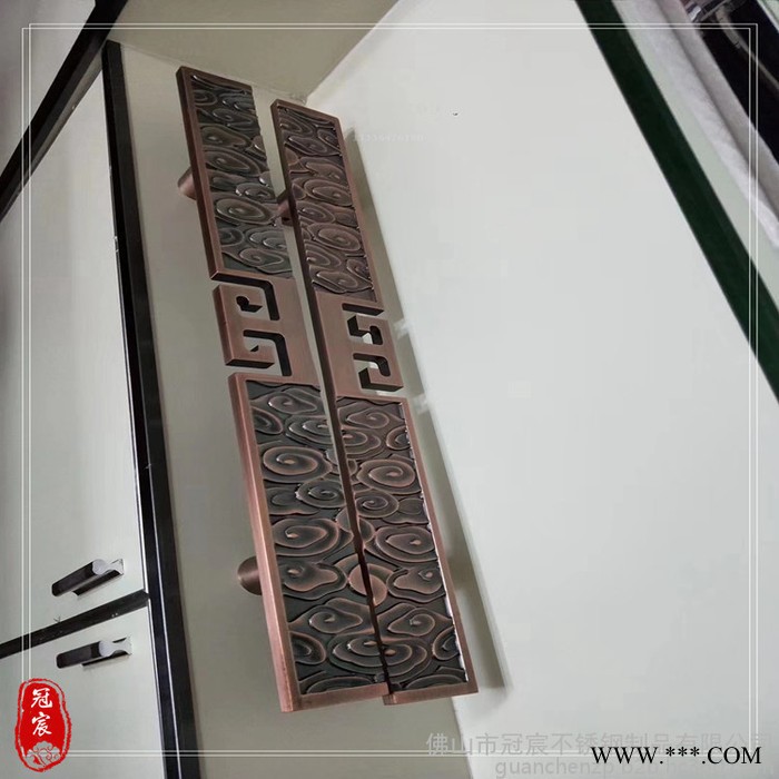 铝板雕刻拉手 铝板雕花拉手 仿古铜雕刻拉手 工厂30台雕刻机 专业生产拉手图4