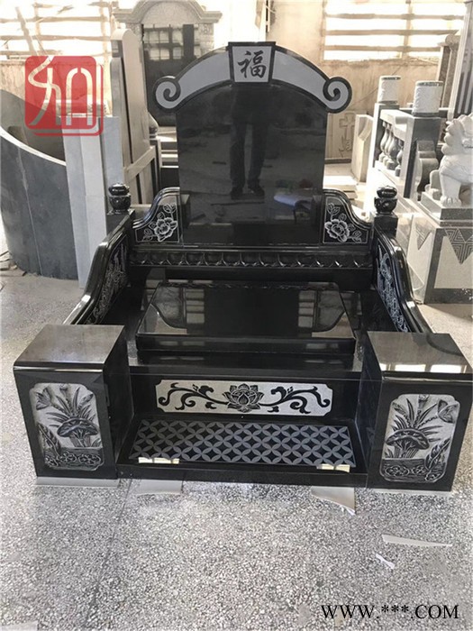 福建家族墓碑 木质包装箱 墓碑石材雕刻机价格图1