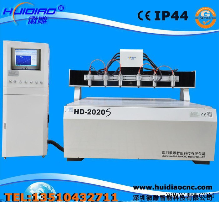 深圳徽雕HD-2020S-6木工雕刻机 多头大型浮雕雕刻机图3