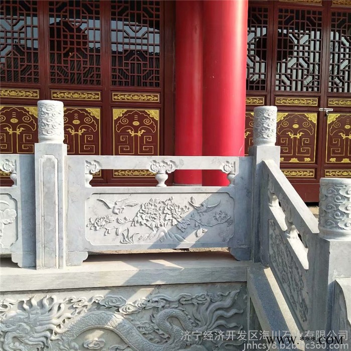 花岗岩石材栏杆雕刻厂家 芝麻白石栏板加工 数控雕刻机图5