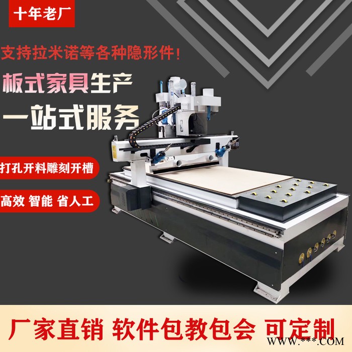 **1325四工序数控开料机打孔开槽雕刻机亚兴茂木工机械设备可定制图5