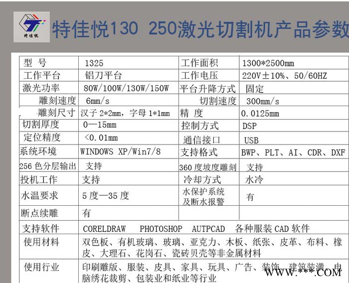 特佳悦1325 广告激光雕刻机