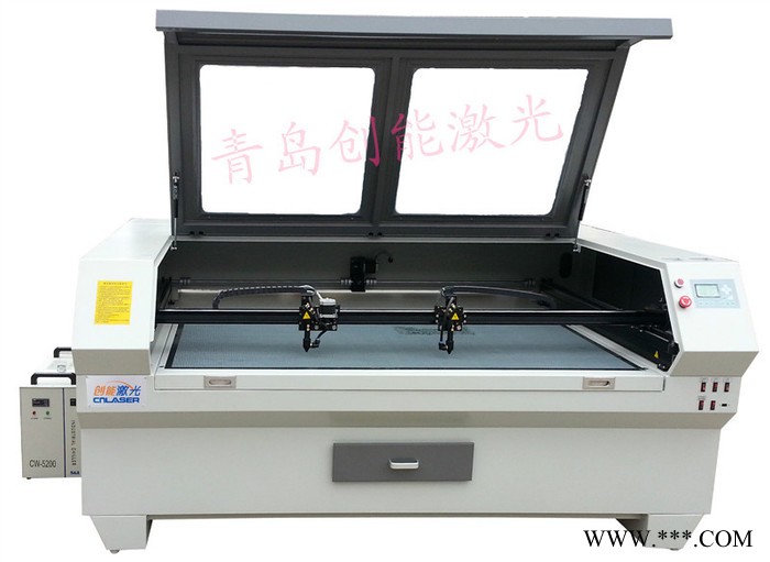 青岛创能CN180100S双头激光切割机，毛绒玩具，贴布绣花，服装裁片，专用切割机，高品质，低价位。