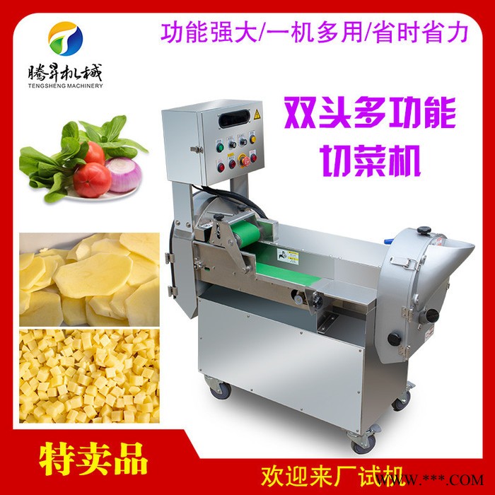 腾昇供应TS-Q118台湾进口多功能切菜机 商用双头根茎类叶菜类切割机 土豆切片 菠萝切片机 蔬菜加工设备图8