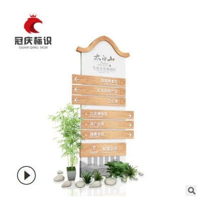 酒店指示牌 不锈钢导向牌户外商场不锈钢指示牌立式仿古导向牌