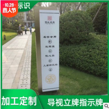 唯佳工厂定制户外指示牌落地式酒店引路指示景区不锈钢导视标识牌图2
