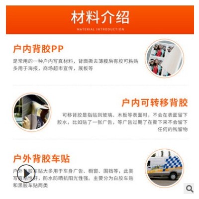 室内户外写真高清喷绘纸展示PP背胶防水海报可移装饰广告车贴架子