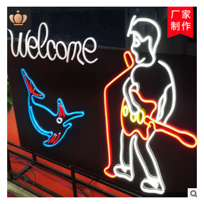 厂家定制LED霓虹灯字 LOGO创意造型高亮硅胶软灯带广告牌发光字
