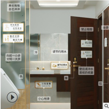 现货亚克力禁止吸烟提示牌室内电梯请勿卧床吸烟无烟区标识警示牌图2