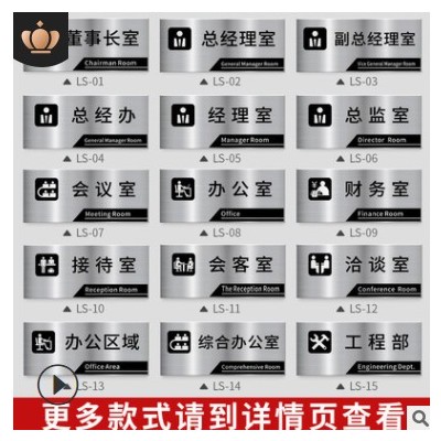 办公室门牌不锈钢公司科室牌部门企业单位总经理室会议室标识牌子