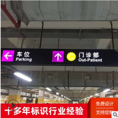 制作超市收银台双面发光指示牌 地下车库停车场商场医院吊牌灯箱图2
