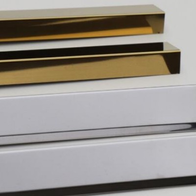 钛金不锈钢直角双折边边条装饰线条灯箱广告招牌金属包边条收边条