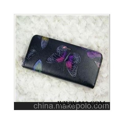 真皮\汇艺点睛\皮具\女士\钱包\意大利花式牛皮\彩蝴蝶拉链包