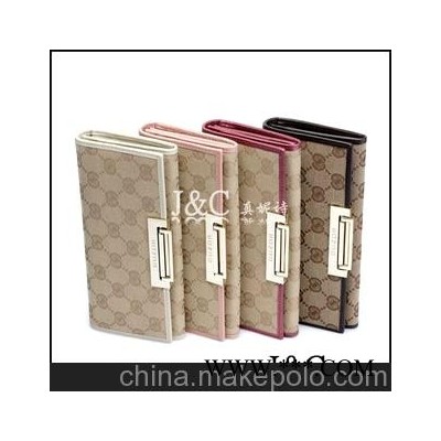 品新款 古卓正品 女士长款真皮钱包 搭扣牛皮钱包