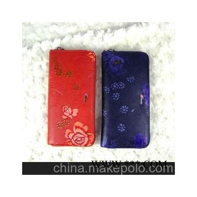 真皮\汇艺点睛\皮具\女士\钱包\意大利花式牛皮\玫瑰菊花拉链包