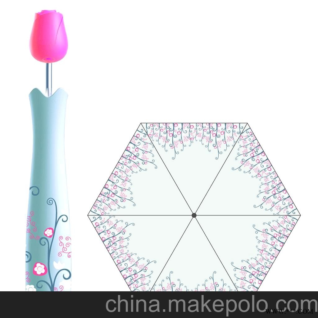 甘肃兰州玫瑰花瓶伞广告伞礼品伞图2