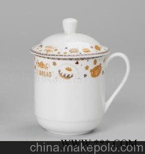 陶瓷杯子，广告礼品杯，陶瓷盖杯，036图1